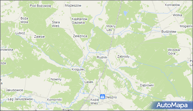 mapa Rudnik gmina Krasocin, Rudnik gmina Krasocin na mapie Targeo