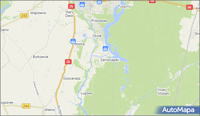 mapa Samociążek, Samociążek na mapie Targeo