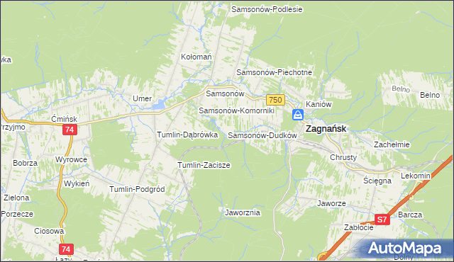 mapa Samsonów-Dudków, Samsonów-Dudków na mapie Targeo