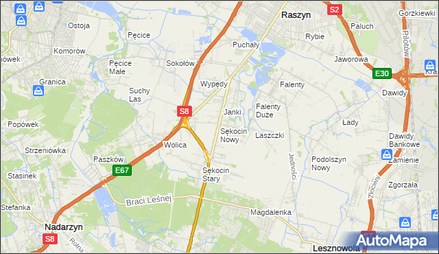 mapa Sękocin Nowy, Sękocin Nowy na mapie Targeo