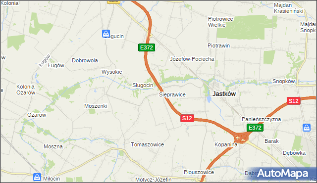 mapa Sieprawice, Sieprawice na mapie Targeo
