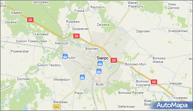 mapa Sierpc, Sierpc na mapie Targeo