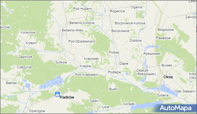 mapa Skociszewy, Skociszewy na mapie Targeo