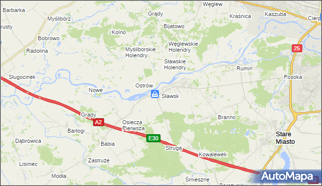 mapa Sławsk, Sławsk na mapie Targeo