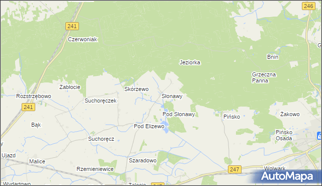 mapa Słonawy gmina Szubin, Słonawy gmina Szubin na mapie Targeo