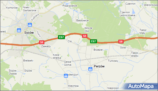 mapa Słupia pod Bralinem, Słupia pod Bralinem na mapie Targeo