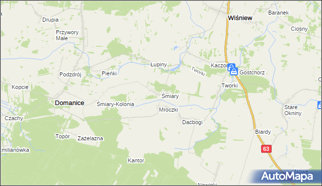 mapa Śmiary, Śmiary na mapie Targeo