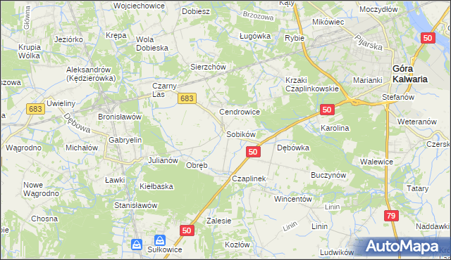 mapa Sobików, Sobików na mapie Targeo