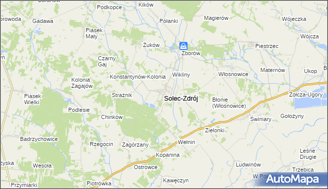 mapa Solec-Zdrój, Solec-Zdrój na mapie Targeo