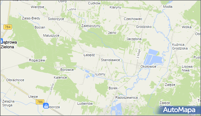 mapa Stanisławice gmina Koniecpol, Stanisławice gmina Koniecpol na mapie Targeo