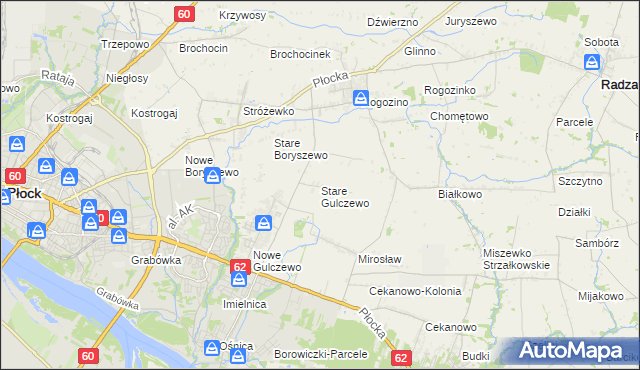 mapa Stare Gulczewo, Stare Gulczewo na mapie Targeo