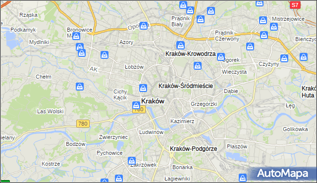 mapa Stare Miasto gmina Kraków, Stare Miasto gmina Kraków na mapie Targeo