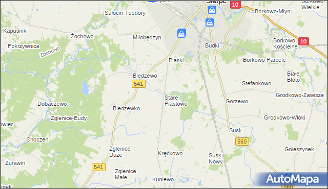 mapa Stare Piastowo, Stare Piastowo na mapie Targeo