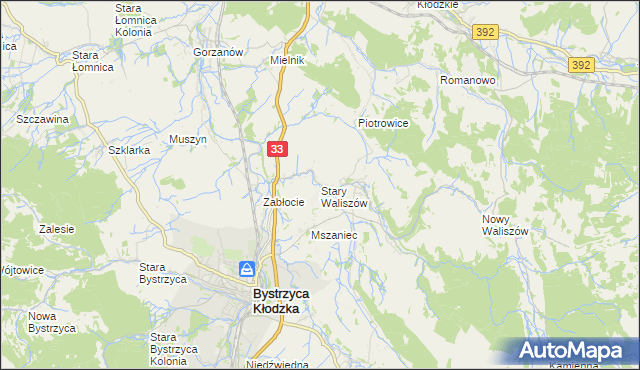 mapa Stary Waliszów, Stary Waliszów na mapie Targeo