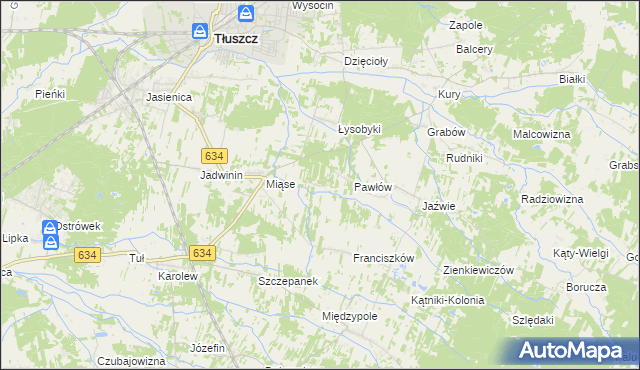 mapa Stasinów gmina Tłuszcz, Stasinów gmina Tłuszcz na mapie Targeo