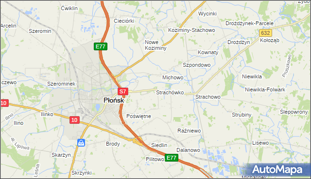 mapa Strachówko, Strachówko na mapie Targeo