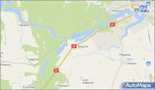 mapa Strączno, Strączno na mapie Targeo