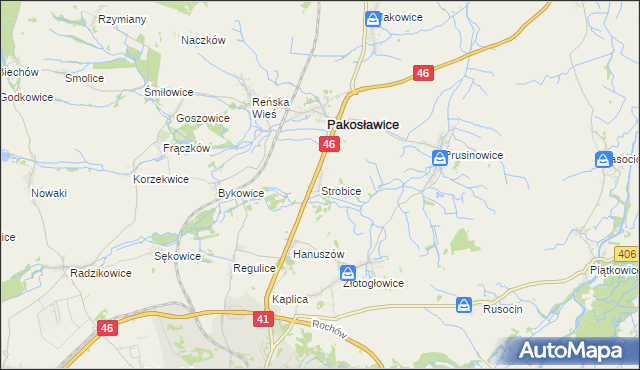 mapa Strobice, Strobice na mapie Targeo