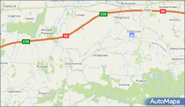 mapa Strzepowo, Strzepowo na mapie Targeo