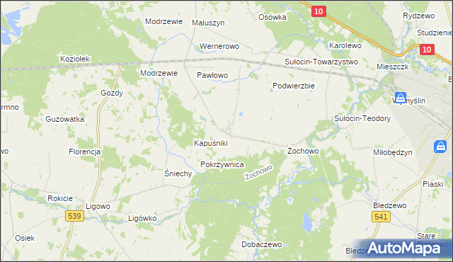 mapa Sudragi, Sudragi na mapie Targeo