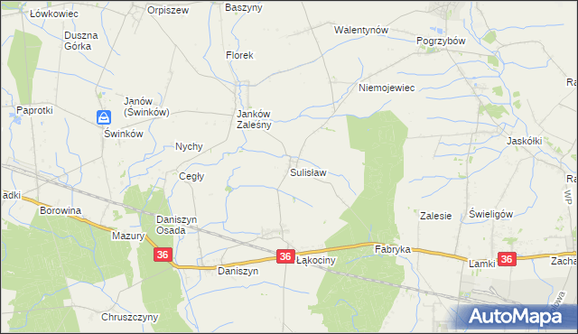 mapa Sulisław gmina Raszków, Sulisław gmina Raszków na mapie Targeo