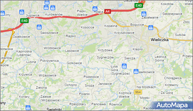 mapa Sygneczów, Sygneczów na mapie Targeo