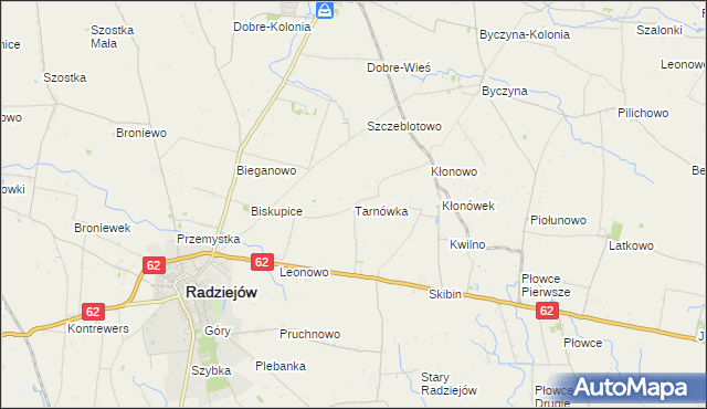 mapa Tarnówka gmina Radziejów, Tarnówka gmina Radziejów na mapie Targeo