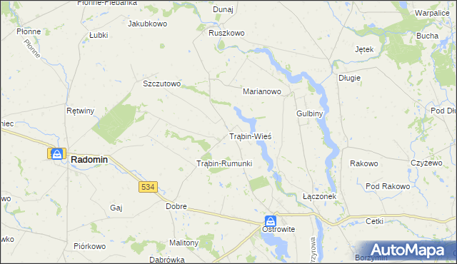 mapa Trąbin-Wieś, Trąbin-Wieś na mapie Targeo