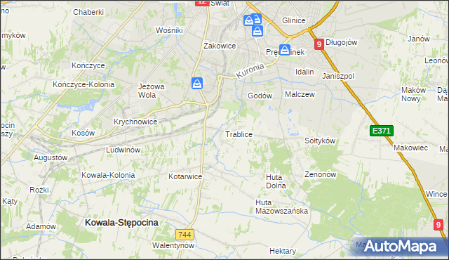 mapa Trablice, Trablice na mapie Targeo