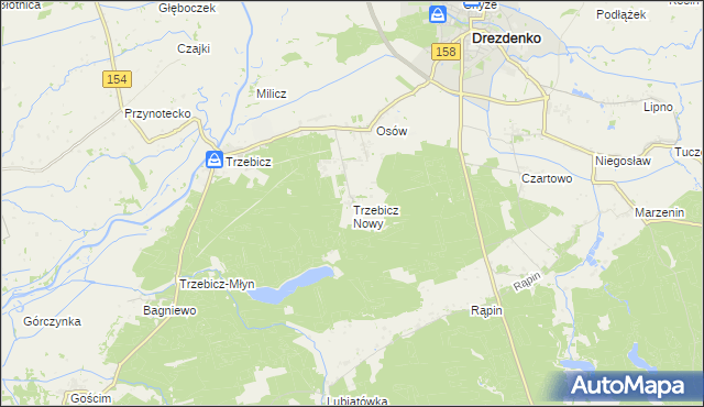 mapa Trzebicz Nowy, Trzebicz Nowy na mapie Targeo