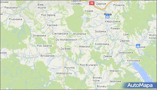 mapa Wawrzka, Wawrzka na mapie Targeo