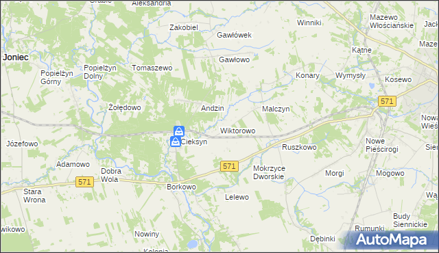 mapa Wiktorowo gmina Nasielsk, Wiktorowo gmina Nasielsk na mapie Targeo