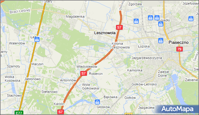 mapa Wilcza Góra gmina Lesznowola, Wilcza Góra gmina Lesznowola na mapie Targeo