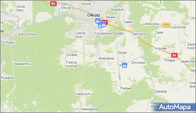 mapa Witeradów, Witeradów na mapie Targeo