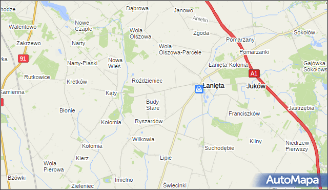 mapa Witoldów gmina Łanięta, Witoldów gmina Łanięta na mapie Targeo