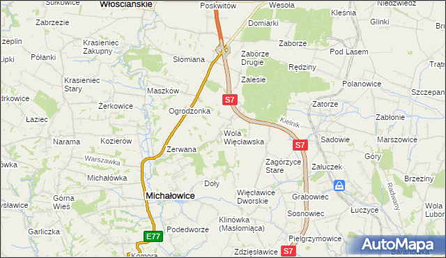 mapa Wola Więcławska, Wola Więcławska na mapie Targeo