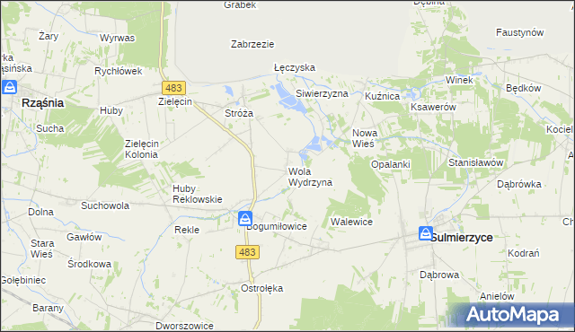 mapa Wola Wydrzyna, Wola Wydrzyna na mapie Targeo