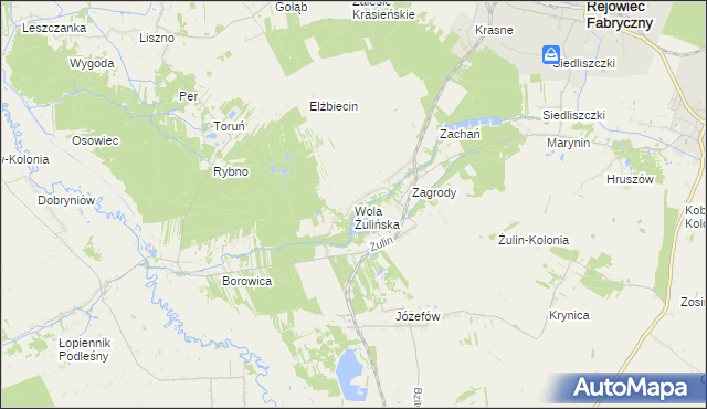 mapa Wola Żulińska, Wola Żulińska na mapie Targeo