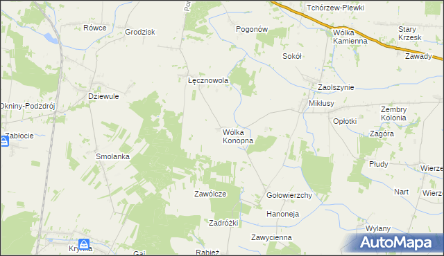 mapa Wólka Konopna, Wólka Konopna na mapie Targeo