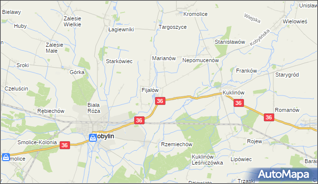 mapa Wyganów gmina Kobylin, Wyganów gmina Kobylin na mapie Targeo
