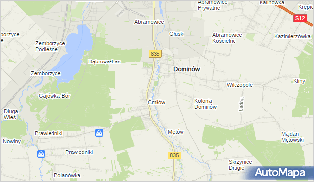 mapa Żabia Wola gmina Głusk, Żabia Wola gmina Głusk na mapie Targeo