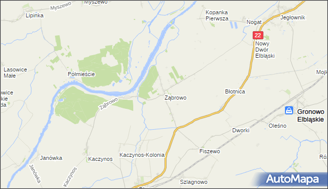 mapa Ząbrowo gmina Stare Pole, Ząbrowo gmina Stare Pole na mapie Targeo