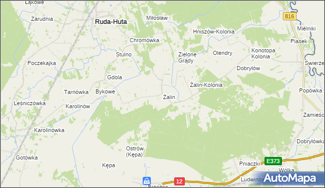 mapa Żalin, Żalin na mapie Targeo