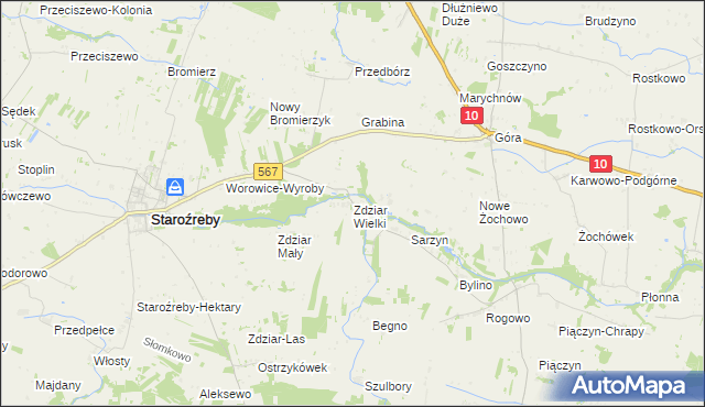 mapa Zdziar Wielki, Zdziar Wielki na mapie Targeo