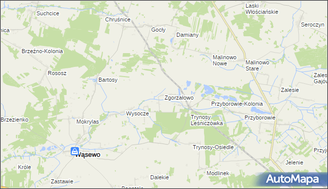 mapa Zgorzałowo, Zgorzałowo na mapie Targeo