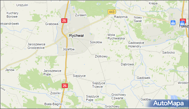 mapa Złotkowy, Złotkowy na mapie Targeo