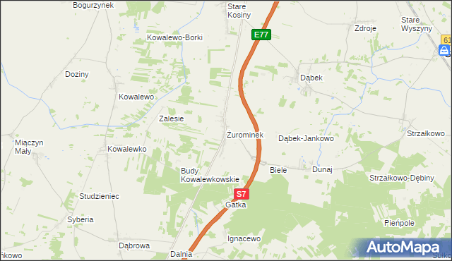 mapa Żurominek, Żurominek na mapie Targeo