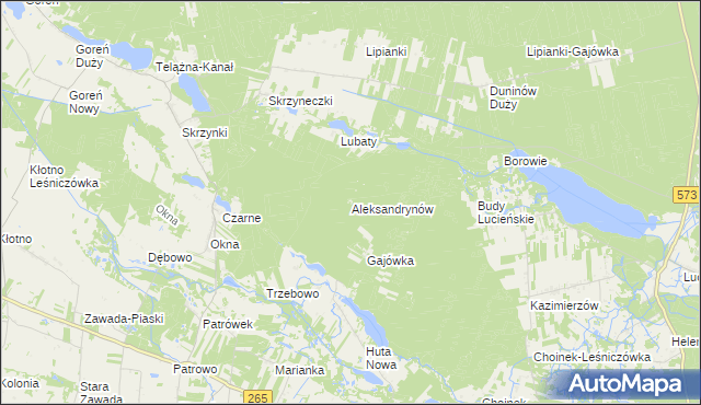 mapa Aleksandrynów, Aleksandrynów na mapie Targeo