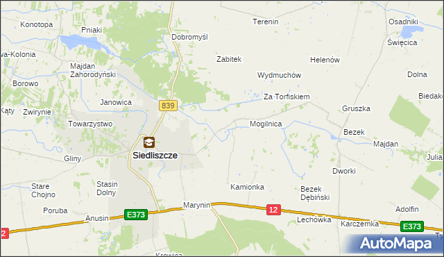 mapa Brzeziny gmina Siedliszcze, Brzeziny gmina Siedliszcze na mapie Targeo