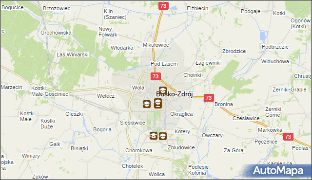 mapa Busko-Zdrój, Busko-Zdrój na mapie Targeo
